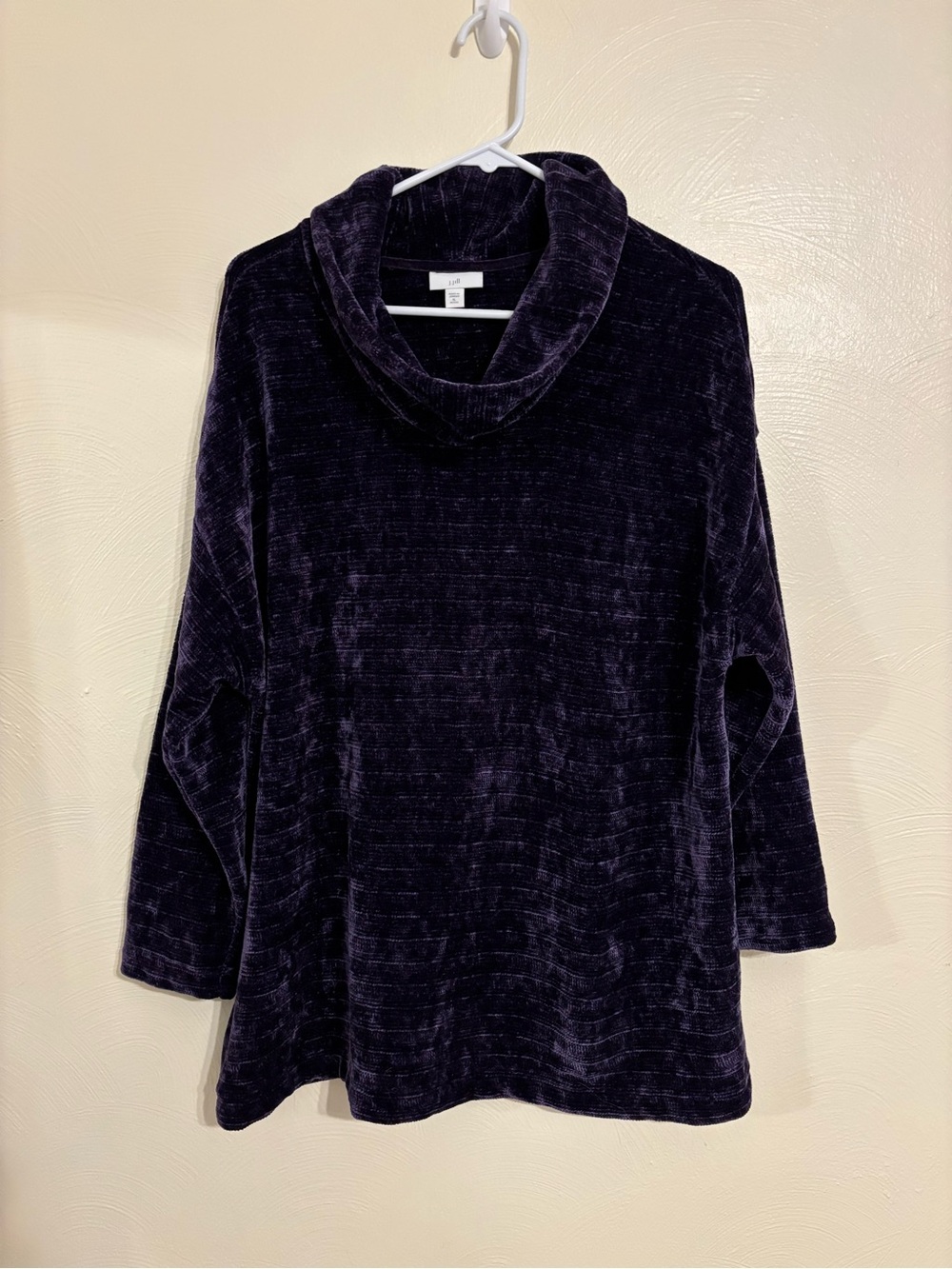J.Jill Petite XL Purple Chenille Cowl Neck Tunic Sweater